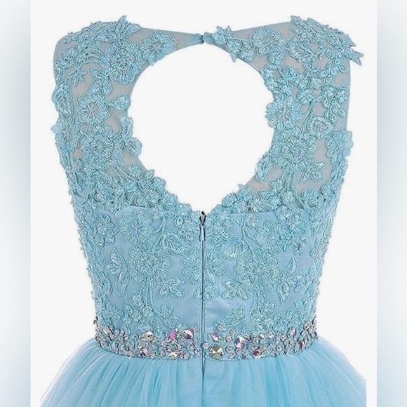 New Appliques Prom Dresses Short Tulle Homecoming Party Cocktail Gowns - Picture 4 of 14